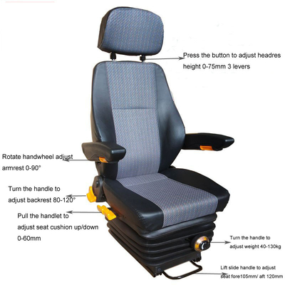Mechanical Suspension Engineering Truck Seat Bus Driver Seat With Armrests