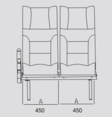 Single or Mix Color Bus Seats with Safety Belt Customizable PU Material