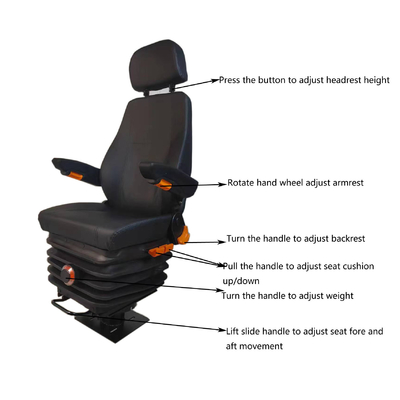 Mechanical Suspension Rotating Base Height Adjustable Train Seat