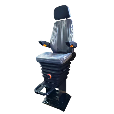Black Luxury Marine Ferry Pilot Seat with Mechanical Suspension Backrest Size 480*630mm
