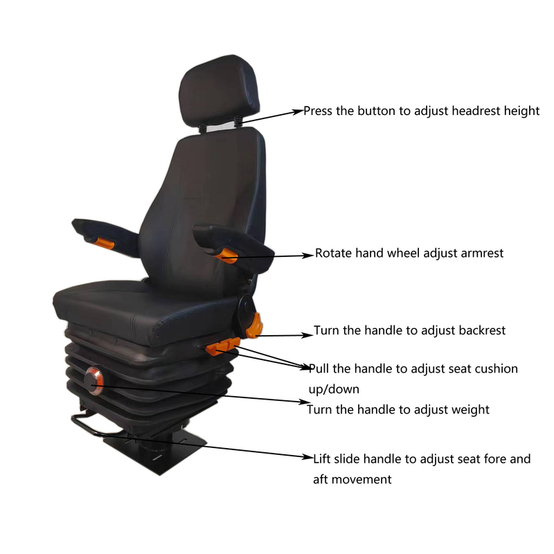 Mechanical Suspension Rotating Base Height Adjustable Train Seat