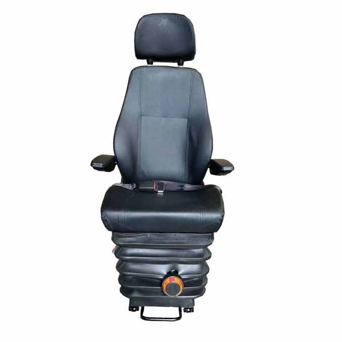 Custom Height Adjustable Mechanical Shock Absorption Tower Crane Driver Seat with 3 Gears Head Restraint Black